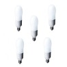 SET 5 becuri fluorescent Panasonic, soclu E27, putere 24W, forma oval, lumina alb calda, alimentare 220 - 240 V, "EFA24E282V-5" 