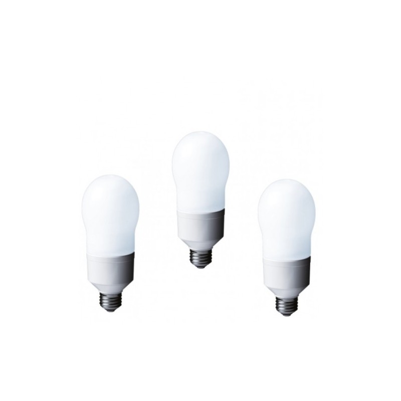 SET 3 becuri fluorescent Panasonic, soclu E27, putere 24W, forma oval, lumina alb rece, alimentare 220 - 240 V, "EFA24E672V-3" (