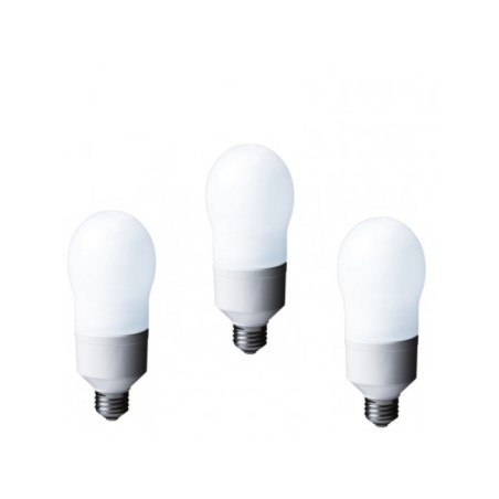 SET 3 becuri fluorescent Panasonic, soclu E27, putere 24W, forma oval, lumina alb rece, alimentare 220 - 240 V, "EFA24E672V-3" (