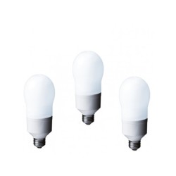 SET 3 becuri fluorescent Panasonic, soclu E27, putere 24W, forma oval, lumina alb rece, alimentare 220 - 240 V, "EFA24E672V-3" (