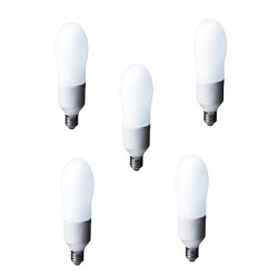 SET 5 becuri fluorescent Panasonic, soclu E27, putere 24W, forma oval, lumina alb rece, alimentare 220 - 240 V, "EFA24E672V-5" (