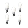 SET 5 becuri fluorescent Panasonic, soclu E27, putere 8W, forma oval, lumina alb calda, alimentare 220 - 240 V, "EFA8E27HD-5" (t