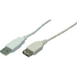 CABLU USB LOGILINK prelungitor, USB 2.0 (T) la USB 2.0 (M), 2m, gri, "CU0010" (timbru verde 0.18 lei)
