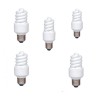 SET 5 becuri fluorescent Panasonic, soclu E27, putere 13W, forma spirala, lumina alb calda, alimentare 220 - 240 V, "EFD13E282V-