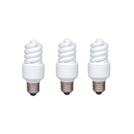 SET 5 becuri fluorescent Panasonic, soclu E27, putere 13W, forma spirala, lumina alb rece, alimentare 220 - 240 V, "EFD13E672V-3