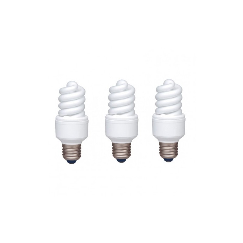 SET 5 becuri fluorescent Panasonic, soclu E27, putere 13W, forma spirala, lumina alb rece, alimentare 220 - 240 V, "EFD13E672V-3