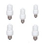 SET 5 becuri fluorescent Panasonic, soclu E27, putere 13W, forma spirala, lumina alb rece, alimentare 220 - 240 V, "EFD13E672V-5