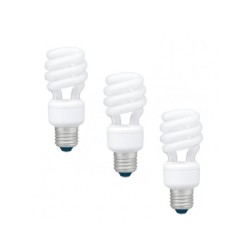 SET 3 becuri fluorescent Panasonic, soclu E27, putere 14W, forma spirala, lumina alb calda, alimentare 220 - 240 V, "EFD14E27HD3