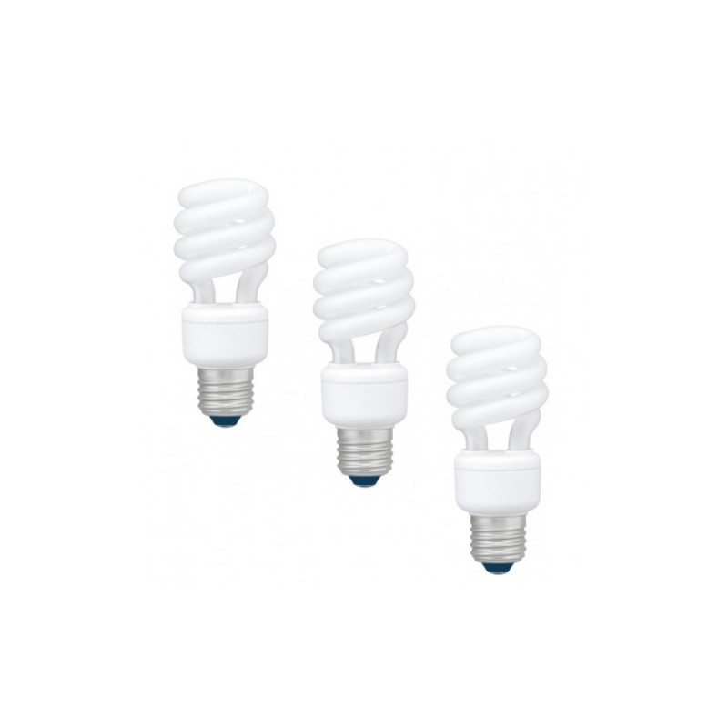 SET 3 becuri fluorescent Panasonic, soclu E27, putere 14W, forma spirala, lumina alb calda, alimentare 220 - 240 V, "EFD14E27HD3