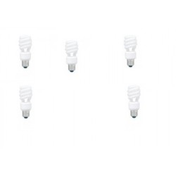 SET 5 becuri fluorescent Panasonic, soclu E27, putere 14W, forma spirala, lumina alb calda, alimentare 220 - 240 V, "EFD14E27HD3