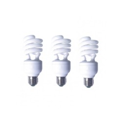 SET 3 becuri fluorescent Panasonic, soclu E27, putere 19W, forma spirala, lumina alb rece, alimentare 220 - 240 V, "EFD19E65HD3E