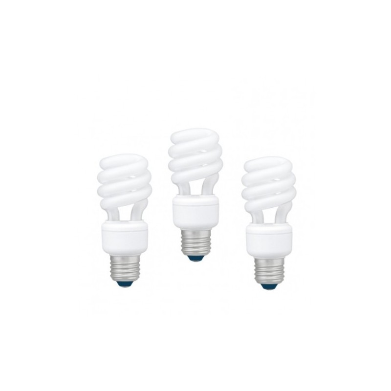 SET 3 becuri fluorescent Panasonic, soclu E27, putere 22W, forma spirala, lumina alb calda, alimentare 220 - 240 V, "EFD22E27HD3
