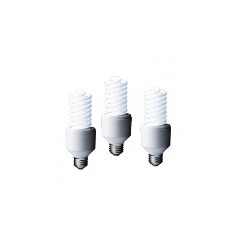 SET 3 becuri fluorescent Panasonic, soclu E27, putere 24W, forma spirala, lumina alb calda, alimentare 220 - 240 V, "EFD24E282V-