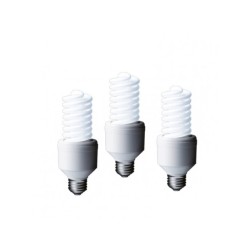 SET 3 becuri fluorescent Panasonic, soclu E27, putere 24W, forma spirala, lumina alb calda, alimentare 220 - 240 V, "EFD24E282V-