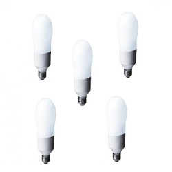 SET 5 becuri fluorescent Panasonic, soclu E27, putere 24W, forma spirala, lumina alb calda, alimentare 220 - 240 V, "EFD24E282V-