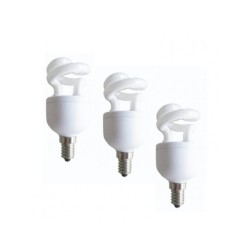 SET 3 becuri fluorescent Panasonic, soclu E27, putere 5W, forma spirala, lumina alb calda, alimentare 220 - 240 V, "EFD5E27HDE14