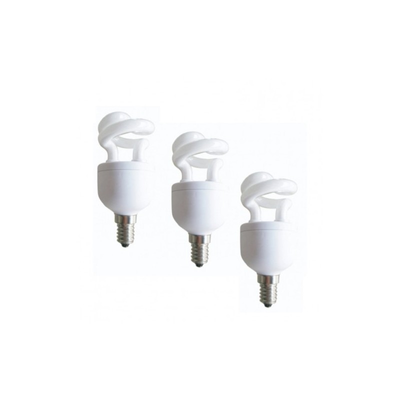 SET 3 becuri fluorescent Panasonic, soclu E27, putere 5W, forma spirala, lumina alb calda, alimentare 220 - 240 V, "EFD5E27HDE14