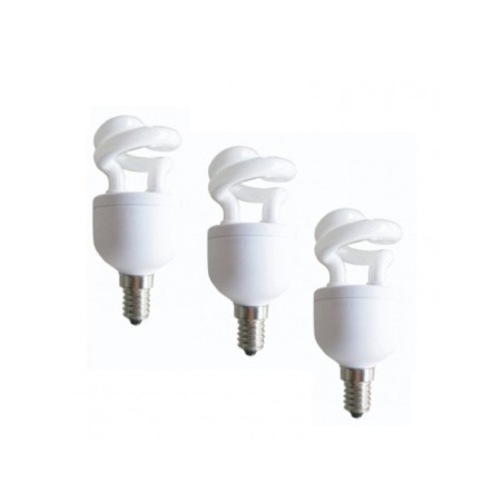 SET 3 becuri fluorescent Panasonic, soclu E27, putere 5W, forma spirala, lumina alb calda, alimentare 220 - 240 V, "EFD5E27HDE14