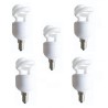 SET 5 becuri fluorescent Panasonic, soclu E27, putere 5W, forma spirala, lumina alb calda, alimentare 220 - 240 V, "EFD5E27HDE14