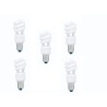 SET 5 becuri fluorescent Panasonic, soclu E27, putere 8W, forma spirala, lumina alb calda, alimentare 220 - 240 V, "EFD8E27HD3E-