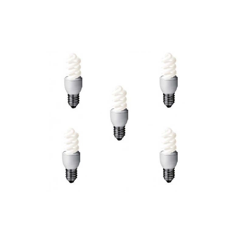 SET 3 becuri fluorescent Panasonic, soclu E27, putere 8W, forma spirala, lumina alb rece, alimentare 220 - 240 V, "EFD8E65HD-5" 