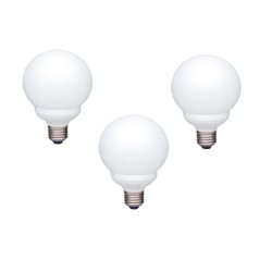 SET 3 becuri fluorescent Panasonic, soclu E27, putere 13W, forma sferic, lumina alb calda, alimentare 220 - 240 V, "EFG13E282V-3