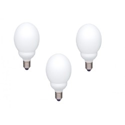 SET 3 becuri fluorescent Panasonic, soclu E27, putere 13W, forma sferic, lumina alb rece, alimentare 220 - 240 V, "EFG13E672V-3"