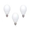 SET 3 becuri fluorescent Panasonic, soclu E27, putere 18W, forma sferic, lumina alb calda, alimentare 220 - 240 V, "EFG18E27HD-3