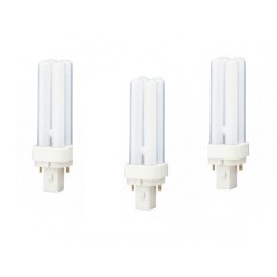SET 3 becuri fluorescent Panasonic, soclu G24D-1, putere 10W, forma liniar, lumina alb rece, alimentare 220 - 240 V, "FDS10E40/2
