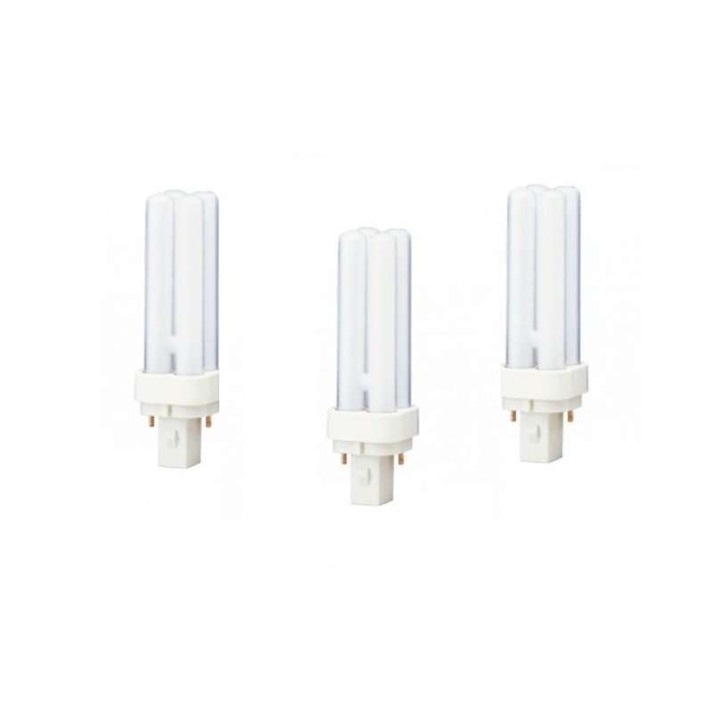 SET 3 becuri fluorescent Panasonic, soclu G24D-1, putere 10W, forma liniar, lumina alb rece, alimentare 220 - 240 V, "FDS10E40/2