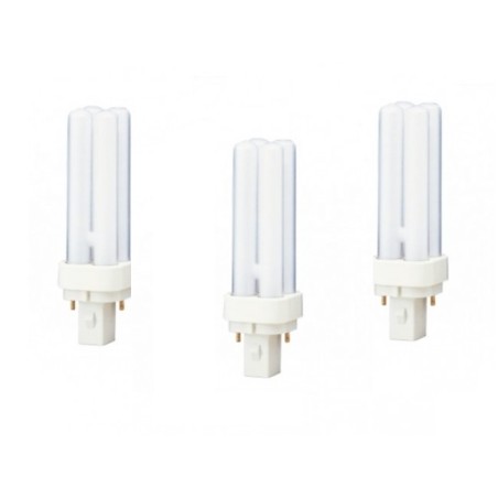SET 3 becuri fluorescent Panasonic, soclu G24D-1, putere 10W, forma liniar, lumina alb rece, alimentare 220 - 240 V, "FDS10E40/2