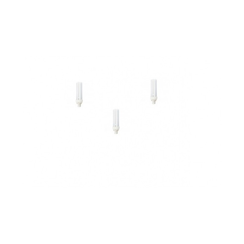 SET 3 becuri fluorescent Panasonic, soclu G24D-1, putere 13W, forma liniar, lumina alb calda, alimentare 220 - 240 V, "FDS13E27/