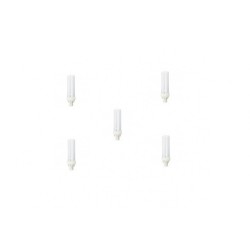 SET 5 becuri fluorescent Panasonic, soclu G24D-1, putere 13W, forma liniar, lumina alb rece, alimentare 220 - 240 V, "FDS13E40/2