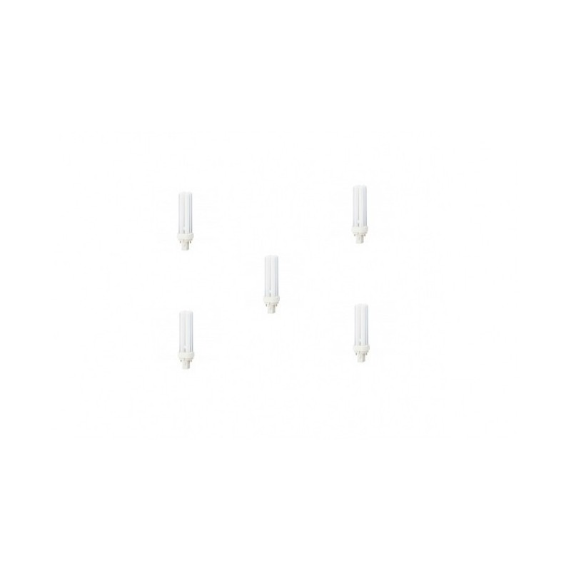 SET 5 becuri fluorescent Panasonic, soclu G24D-1, putere 13W, forma liniar, lumina alb rece, alimentare 220 - 240 V, "FDS13E40/2