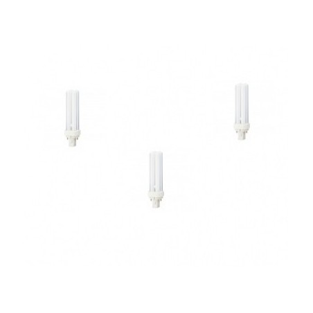 SET 3 becuri fluorescent Panasonic, soclu G24D-3, putere 26W, forma liniar, lumina alb calda, alimentare 220 - 240 V, "FDS26E40/