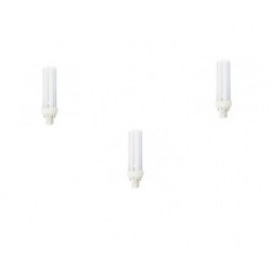 SET 3 becuri fluorescent Panasonic, soclu G24D-3, putere 26W, forma liniar, lumina alb calda, alimentare 220 - 240 V, "FDS26E40/