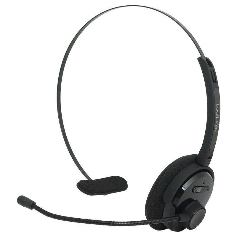 CASTI Logilink, wireless, monocasca, utilizare multimedia, call center, microfon pe brat, conectare prin Bluetooth 4.1, negru, "