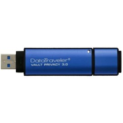 MEMORIE USB 3.0 KINGSTON 32 GB, cu capac, carcasa metalic &amp; plastic, albastru, "DTVP30/32GB" (timbru verde 0.03 lei)