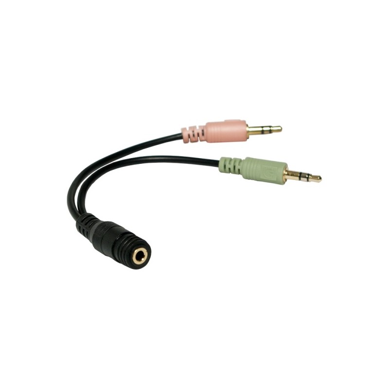 ADAPTOR audio LOGILINK 3.5mm stereo 4p. (m) la 2 x 3.5 stereo (t), Logilink "CA0020" (timbru verde 0.08 lei)