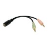ADAPTOR audio LOGILINK 3.5mm stereo 4p. (m) la 2 x 3.5 stereo (t), Logilink "CA0020" (timbru verde 0.08 lei)