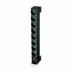 PDU EATON, 1U pt. rack 19 inch, 8 prize IEC, intrare IEC, max 16 A, cablu 2 m, negru, "EFLX8D" (timbru verde 4 lei)