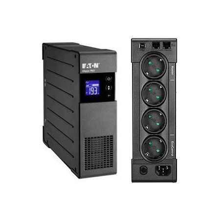UPS Eaton "PRO 850", Line int., Tower/rack, 510 W, AVR, Schuko x 3, display LCD, back-up 1 - 10 min. "ELP850DIN" (timbru verde 1