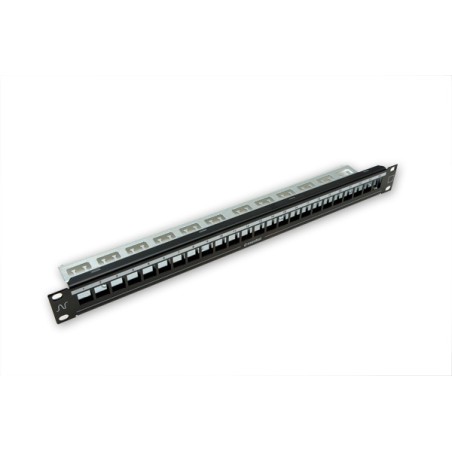 Patch panel neechipat | cat 5,6 | Modular | Cupru | 24 | Keystone | Essential | Negru