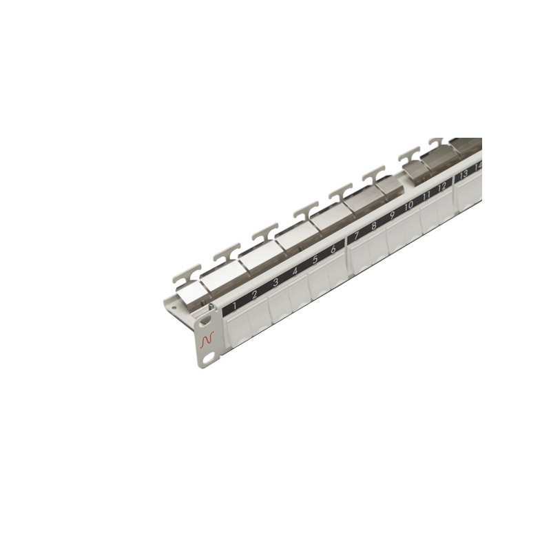 Patch Panel neechipat | Modular | Cat 5, 6, 6A, 7, 7A | Cupru | 24 | Snap-in | LANmark | Alb