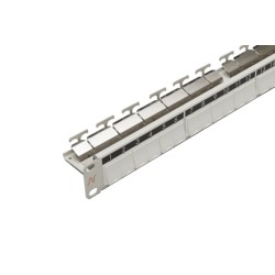 Patch Panel neechipat | Modular | Cat 5, 6, 6A, 7, 7A | Cupru | 24 | Snap-in | LANmark | Alb