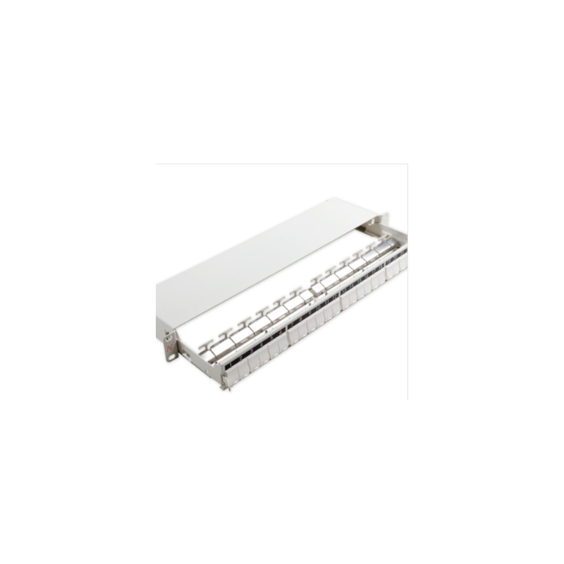 Patch Panel neechipat | Modular Sliding | Cat 5, 6, 6A, 7, 7A | Cupru | 24 | Snap-in | LANmark | Alb