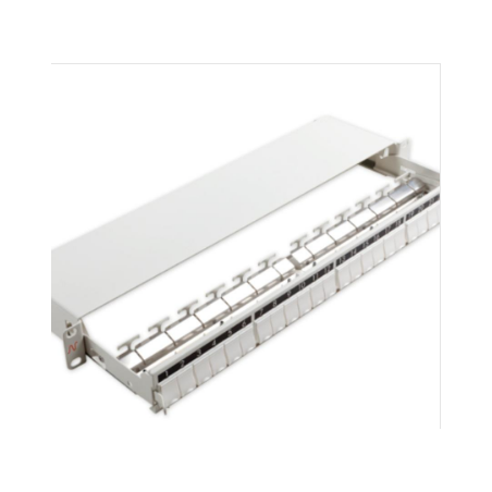 Patch Panel neechipat | Modular Sliding | Cat 5, 6, 6A, 7, 7A | Cupru | 24 | Snap-in | LANmark | Alb