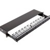 Patch Panel neechipat | Modular Sliding | Cat 5, 6, 6A, 7, 7A | Cupru | 24 | Snap-in | LANmark | Negru