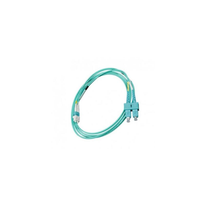 Patch cord | FO | 2 metri | LSZH | Aqua | LANmark | Multimode OM3 | Duplex LC-SC | Slimflex (timbru verde 0.08 lei)