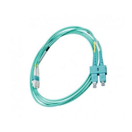 Patch cord | FO | 5 metri | LSZH | Aqua | LANmark | Multimode OM3 | Duplex LC-SC | Slimflex (timbru verde 0.18 lei)